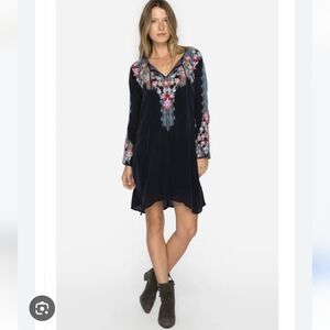 Johnny Was Tanyah Dress Floral Embroidered Tunic Women’s Black Boho Size XS